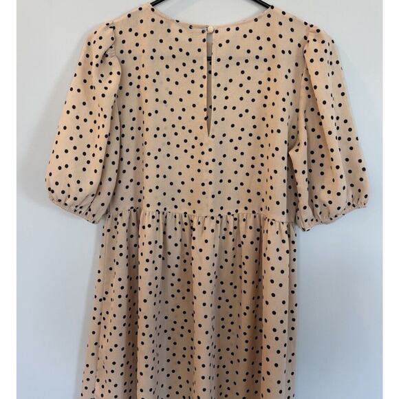 ASOS Maternity Tan Polka Dot Empire Dress Size 2 Oversized - Picture 4 of 6